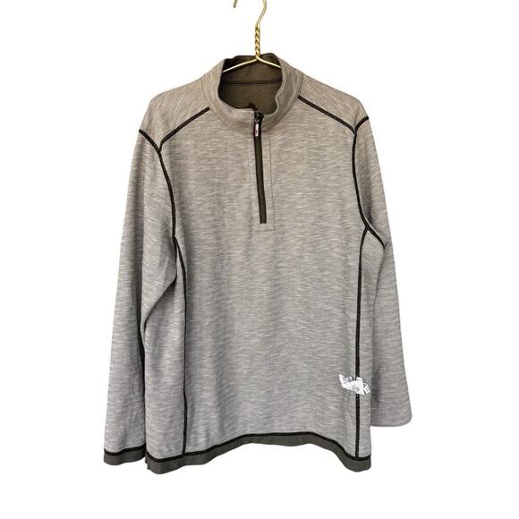 Tommy Bahama Sweater Adult Large Green Reversible Quarter Zip Pullover Mens - Picture 2 of 9